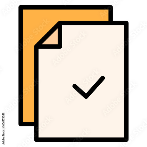 Approve Document Filled Icon
