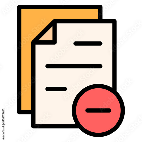 Delete Document Filled Icon