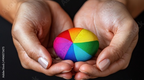 Wallpaper Mural Rainbow sphere in hands unity diversity creativity concept Torontodigital.ca