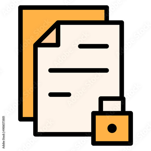 Lock Document Filled Icon