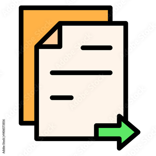 Move Out Document Filled Icon