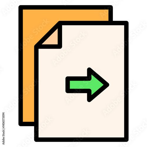 Move Out Document Filled Icon