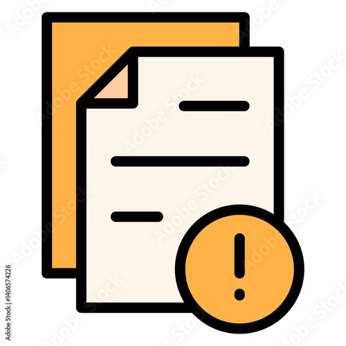 Warning Document Filled Icon