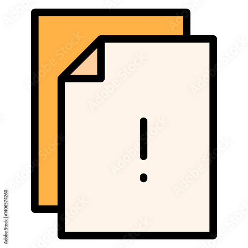 Warning Document Filled Icon