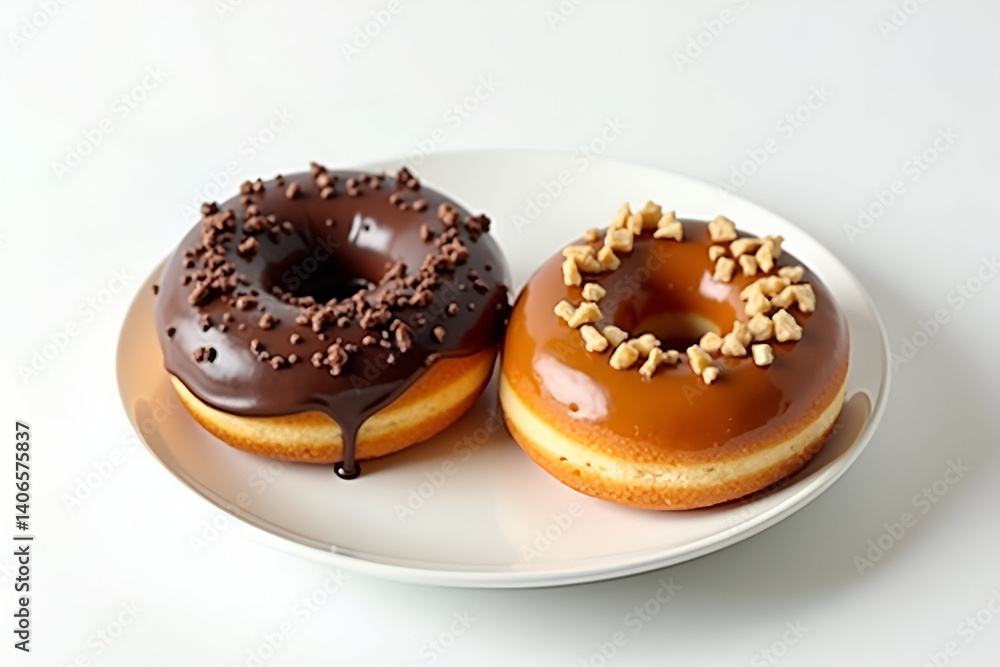 chocolate donuts on white background chocolate donuts on white background