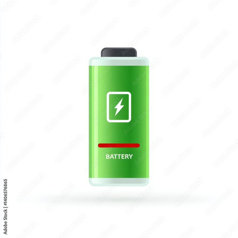 Battery charge full green energy power indicator electricity symbol icon isolated on white background Battery charge full green energy power indicator electricity symbol icon isolated on white background