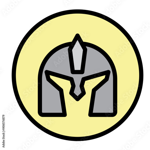 Knight Helmet Vector Filled Icon Design