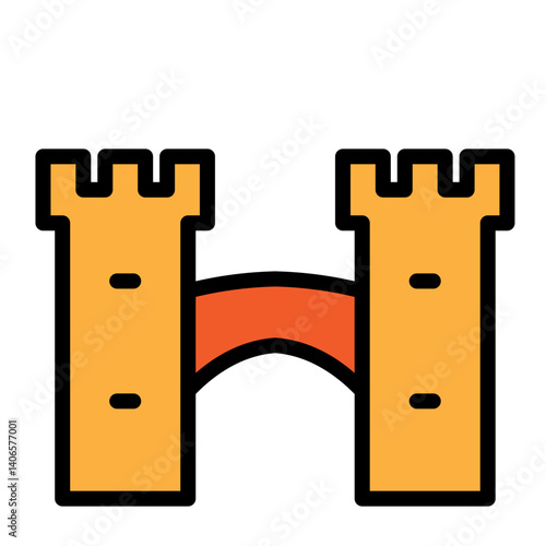 Castle Moat Vector Filled Icon Design
