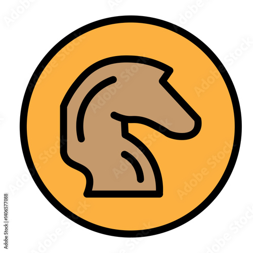 Knight on Horseback Vector Filled Icon Design