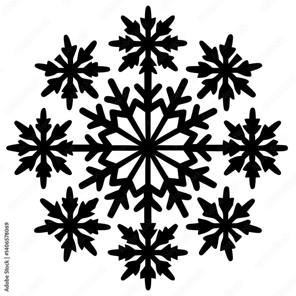 Cute snowflakes collection isolated Cute snowflakes collection isolated