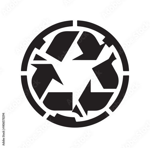 Recycle symbol silhouette vector illustration
