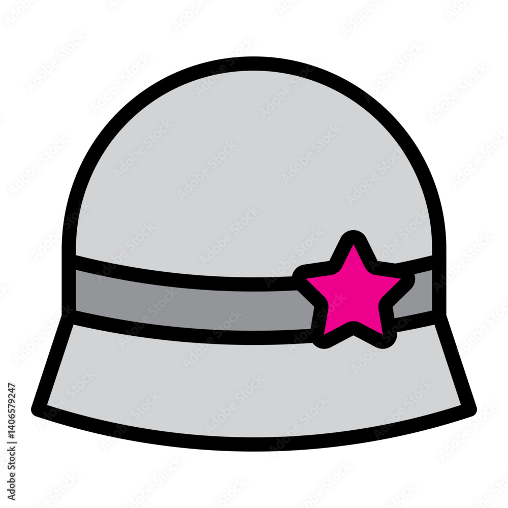 Naklejka premium Cloche Hat Vector Filled Icon Design