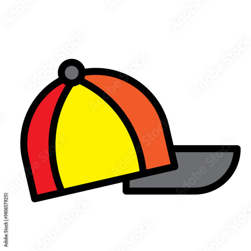 Snapback Cap Vector Filled Icon Design