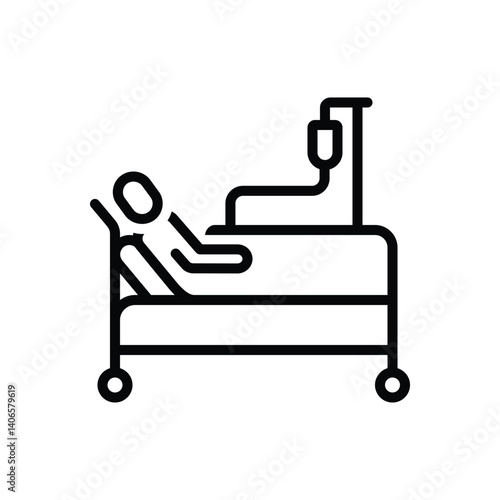 Black line icon for patient