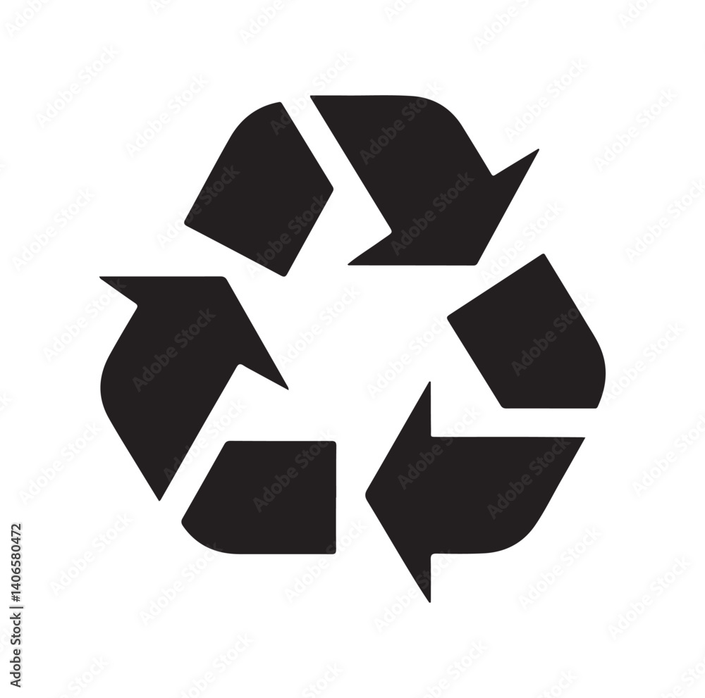 Recycle symbol silhouette vector illustration Recycle symbol silhouette vector illustration