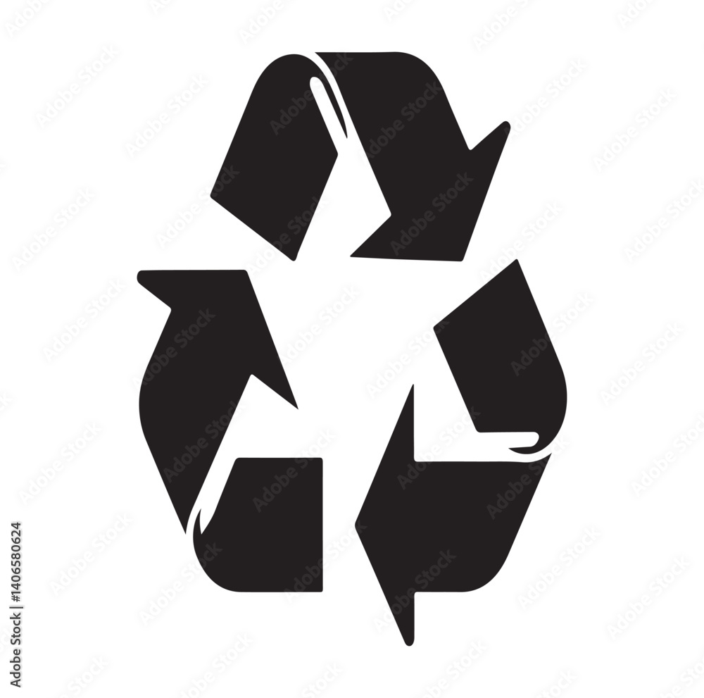 Recycle symbol silhouette vector illustration Recycle symbol silhouette vector illustration