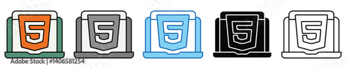 Html5 Icons Set – Editable Vector Icons in Multiple Styles
