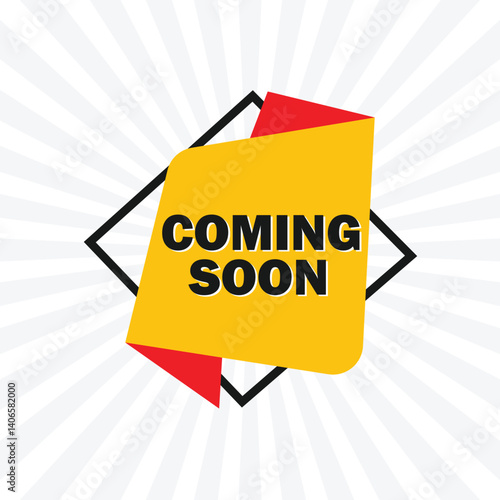 Coming Soon Sign Speech Bubble Isolated on White Background