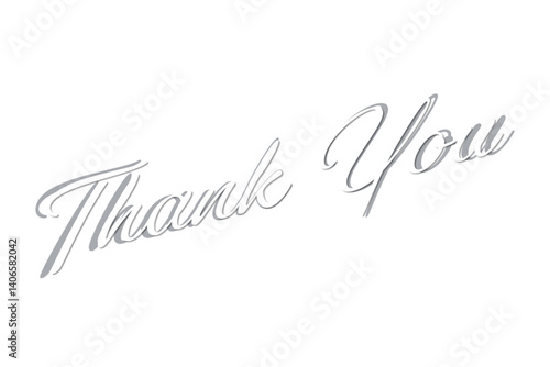 手書き風の筆記体で書いたThank You（ありがとう）の文字（カリグラフィー）
