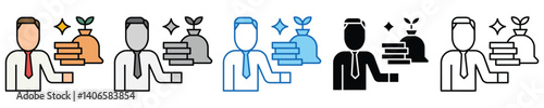 Investors Icons Set – Editable Vector Icons in Multiple Styles