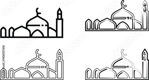 Minimalist line art, duffle bags, simple black and white sketches, cylindrical travel bags, iconic luggage designs, clean outlines, stylized handbags, repeating pattern, fashion accessories illustrati