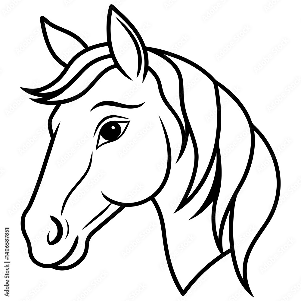 Fototapeta premium High-quality horse head vector design, perfect for logos, illustrations, and creative projects.