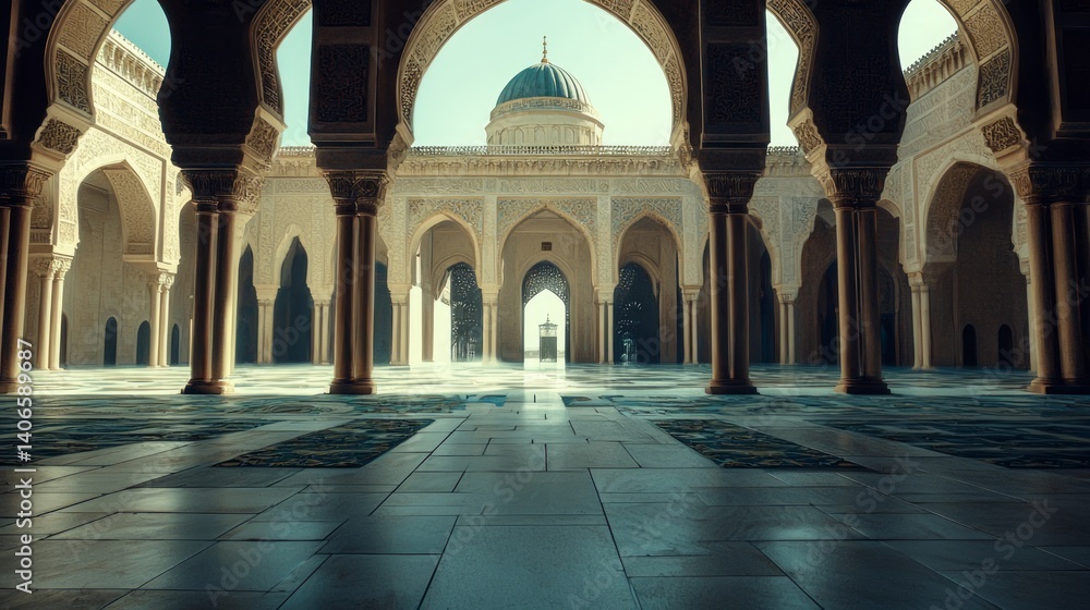 Fototapeta premium Traditional Middle Eastern Architecture in Serene Environment