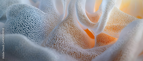 Abstract, organic forms with intricate textures