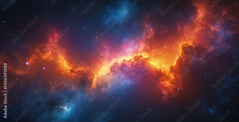 Fototapeta premium Realistic galaxy background with vibrant colors and cinematic lighting