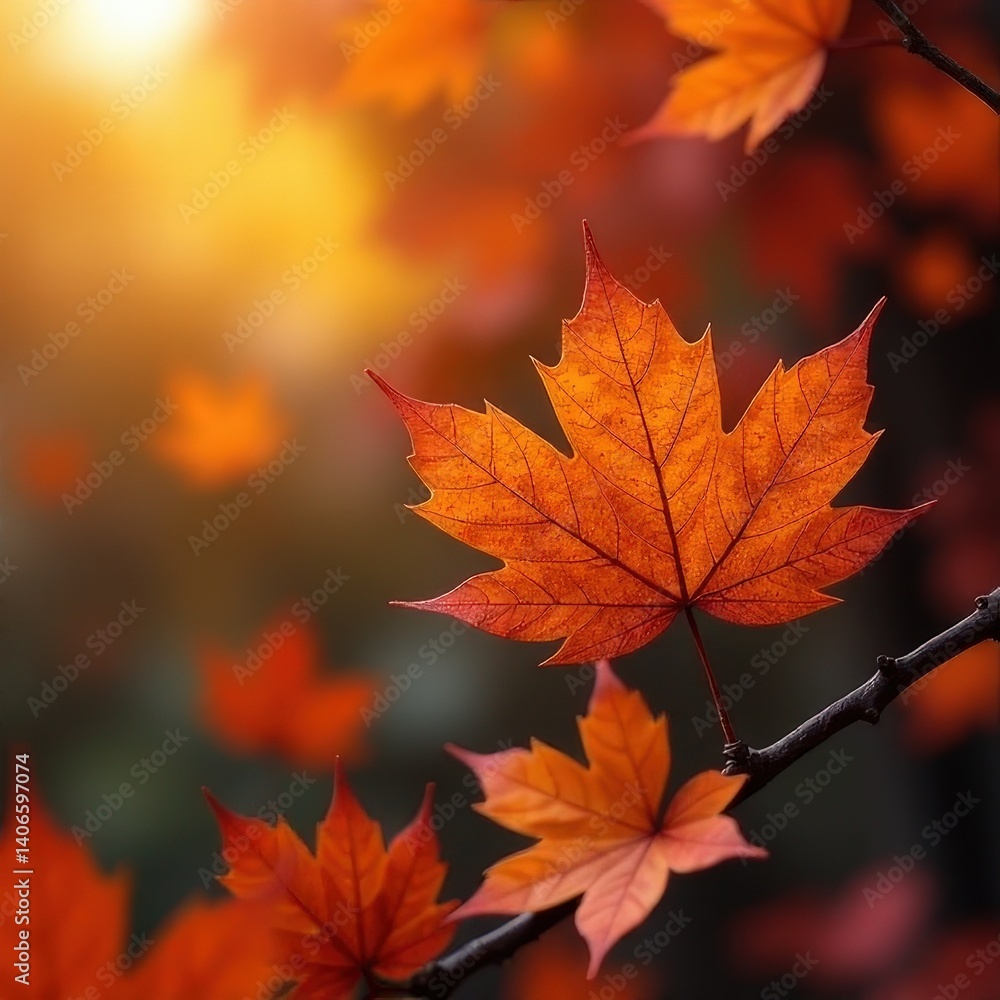 Vibrant autumn leaves in golden sunlight. trending colors spring summer 2025 Vibrant autumn leaves in golden sunlight. trending colors spring summer 2025