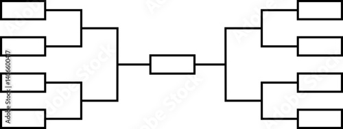 Tournament bracket set line icon. symbol of tournament board chart isolated on transparent background