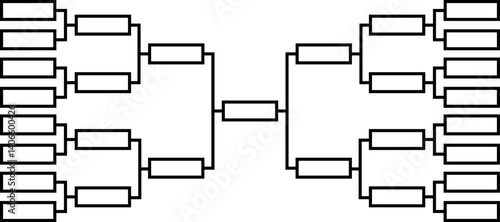 Tournament bracket set line icon. symbol of tournament board chart isolated on transparent background