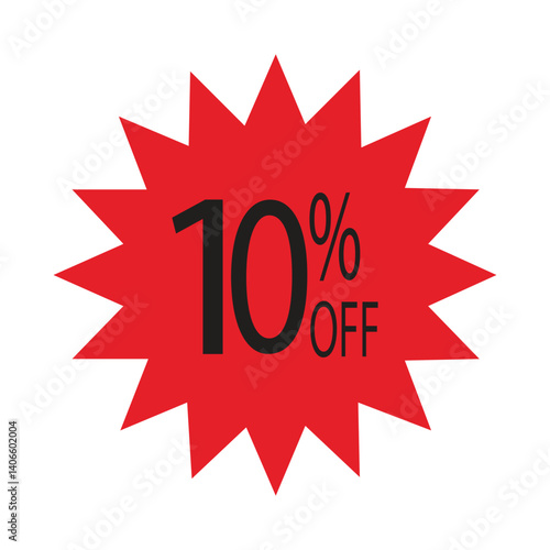 Simple icon of red discount stickers