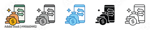 Transfer Icons Set – Editable Vector Icons in Multiple Styles