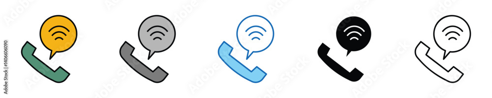 Voip Icons Set – Editable Vector Icons in Multiple Styles