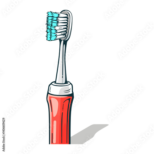 Electric Toothbrush Illustration Clean & Healthy Smile