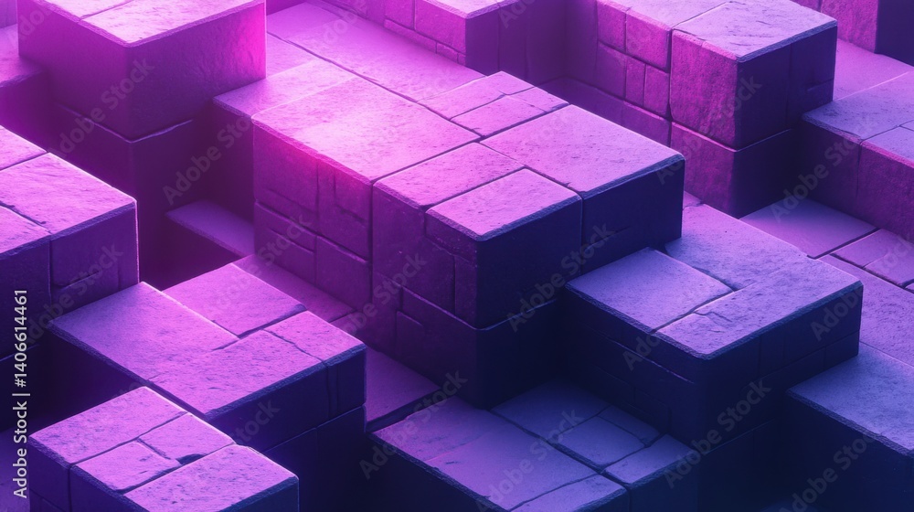 A vibrant, abstract image of stacked blocks illuminated in purple hues, creating a dynamic depth and texture. A vibrant, abstract image of stacked blocks illuminated in purple hues, creating a dynamic depth and texture.