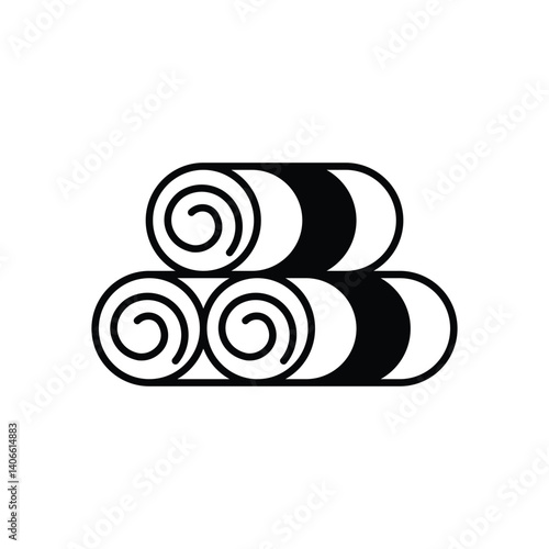 Hay Bale icon vector stock illustration
