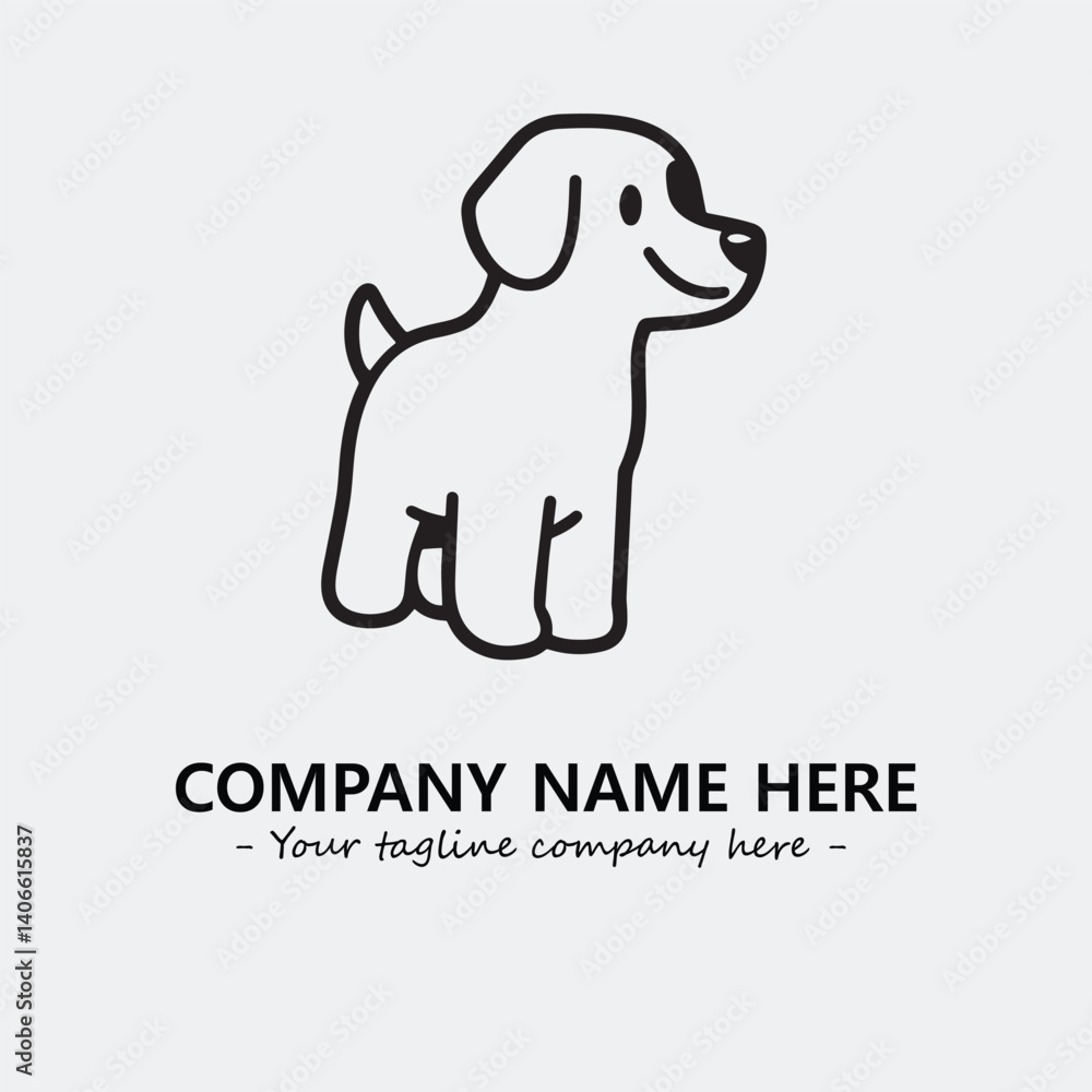 Dog illustration black and white for logo company vector image
