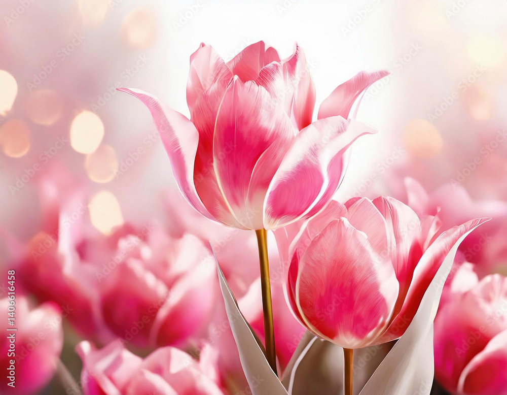 Obraz premium Beautiful tulips, flower background - 튤립, 꽃 배경