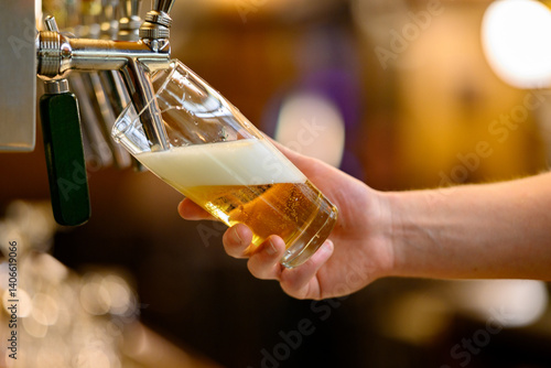 Bier zapfen in einer Kneipe