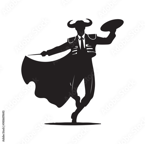 Matador silhouette vector illustration