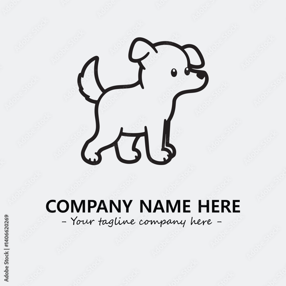 Obraz premium Dog illustration black and white for logo company vector image