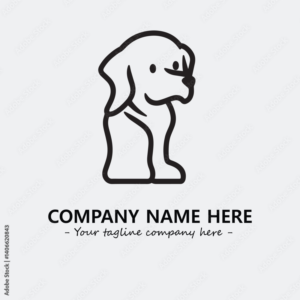 Dog illustration black and white for logo company vector image
Dog illustration black and white for logo company vector image
