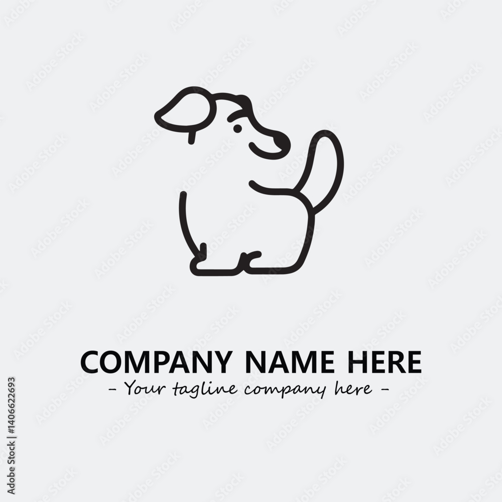 Fototapeta premium Dog illustration black and white for logo company vector image