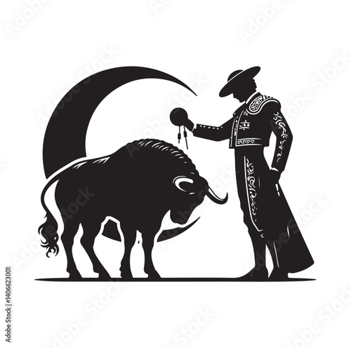 Matador silhouette vector illustration