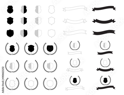 ribbions & shield logos, ribbions and ribbion logo