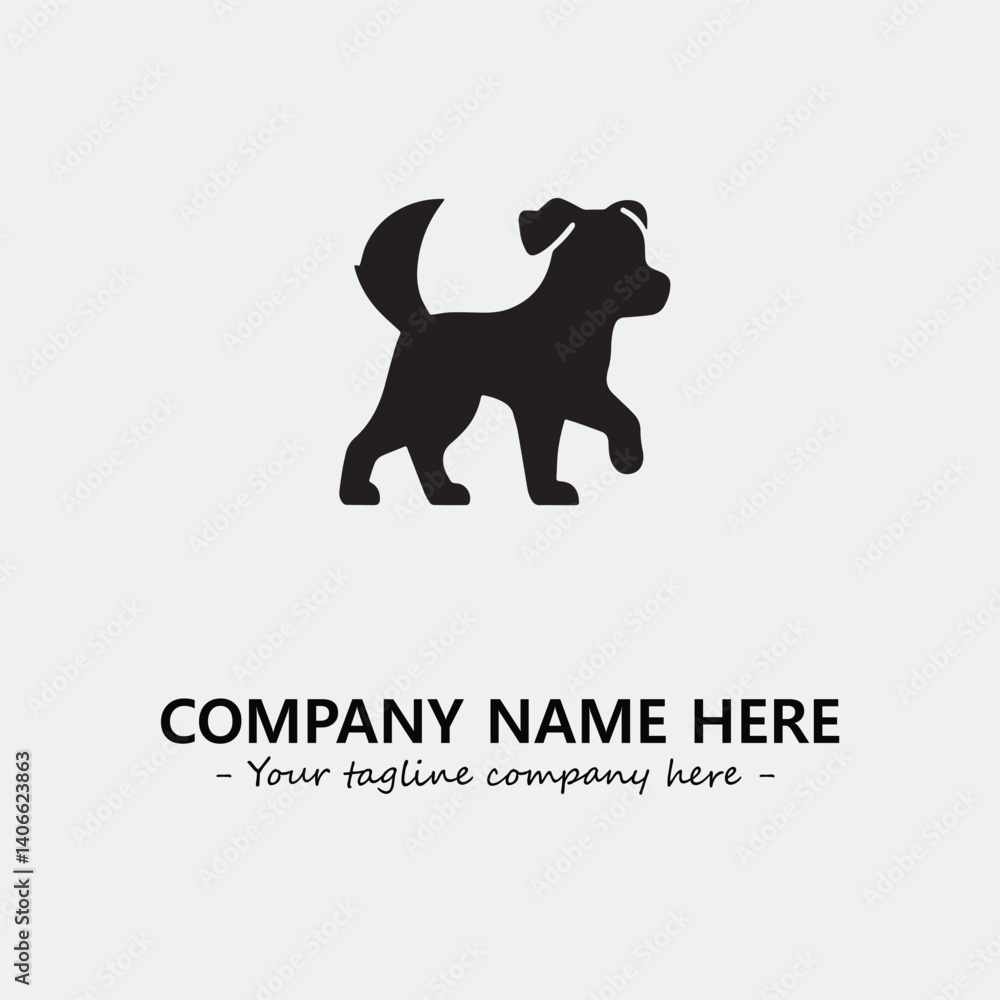 Obraz premium Dog illustration black and white for logo company vector image