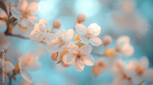 Delicate White Spring Blossoms Soft Focus Photography