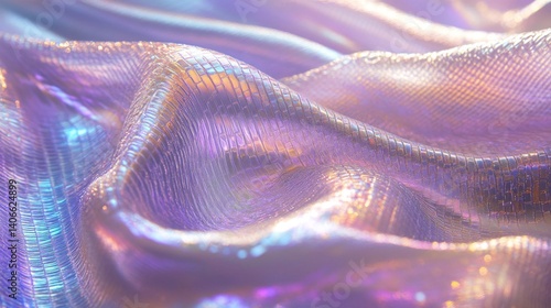 Iridescent Fabric Texture with Purple and Pink Hues